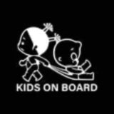Play Cool Warning KIDS ON BOARD Vinyl Car Sticker Decal