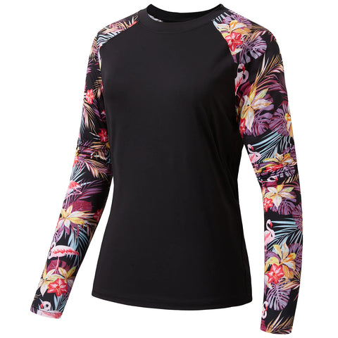 BassDash Women's Floral Long Sleeve Outdoors Fishing T-Shirt