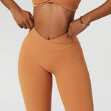 TMG Sports Fitness Cross-Waist Leggings Set