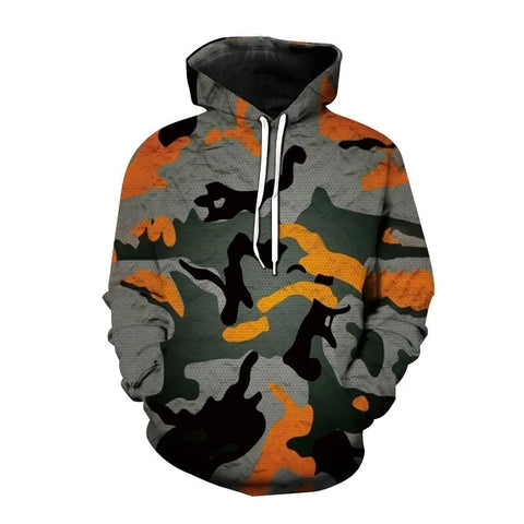2023 New Versatile Hoodies Camouflage 3D Print Hooded Sweatshirt Pullover Men Fashion Hoodie Harajuku Street Style