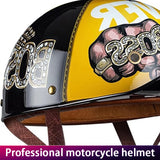 MotoHeritage™ Half-Cap Retro Motorcycle Helmet – DOT-Certified
