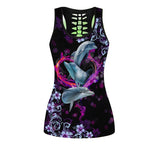 Once In A Blue Moon Sport Suit Tank + Legging Fitness Set