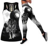 Once In A Blue Moon Sport Suit Tank + Legging Fitness Set