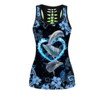 Once In A Blue Moon Sport Suit Tank + Legging Fitness Set