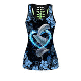 Once In A Blue Moon Sport Suit Tank + Legging Fitness Set