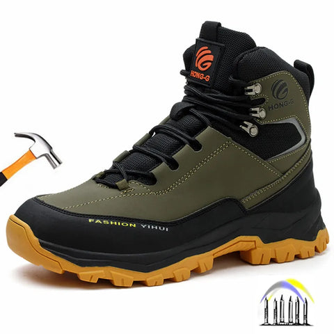 ProStrider Men’s Waterproof Steel Toe Work Sneakers – High Top, Safety Boots