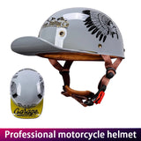 MotoHeritage™ Half-Cap Retro Motorcycle Helmet – DOT-Certified