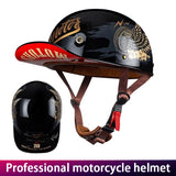 MotoHeritage™ Half-Cap Retro Motorcycle Helmet – DOT-Certified