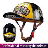 MotoHeritage™ Half-Cap Retro Motorcycle Helmet – DOT-Certified