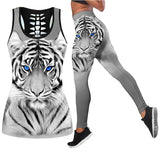 Once In A Blue Moon Sport Suit Tank + Legging Fitness Set
