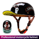MotoHeritage™ Half-Cap Retro Motorcycle Helmet – DOT-Certified