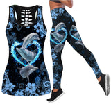 Once In A Blue Moon Sport Suit Tank + Legging Fitness Set