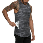 Camouflage Fitness Training Sports Top w/Pocket for Men
