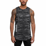 Camouflage Fitness Training Sports Top w/Pocket for Men