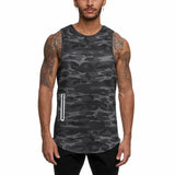 Camouflage Fitness Training Sports Top w/Pocket for Men