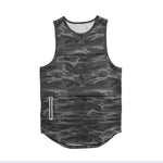 Camouflage Fitness Training Sports Top w/Pocket for Men