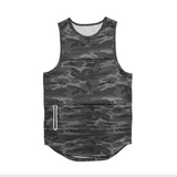 Camouflage Fitness Training Sports Top w/Pocket for Men