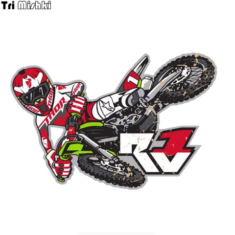2-Wheel Motion Motocross Air Rally Dirt Bike Sticker Decal 11.3*17cm
