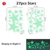 Luminous Moon & Stars Wall Stickers Home Decoration Decals