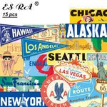 15 Pcs/Set Road Trip USA Stickers