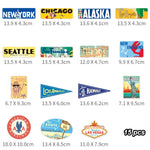 15 Pcs/Set Road Trip USA Stickers