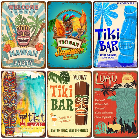 Old-fashioned Exotic Isle Tiki Bar Sign