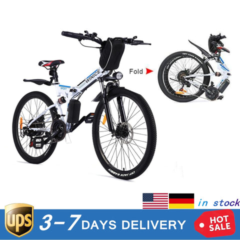 26Inch Electric 350W 36V Foldable Mountain Bike w/Lithium Battery