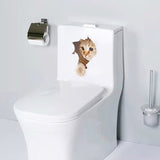 BRUP 3D Cats Vinyl Bathroom Decoration
