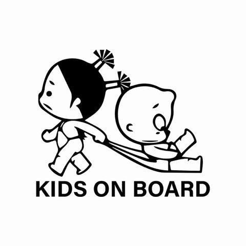 Play Cool Warning KIDS ON BOARD Vinyl Car Sticker Decal 19cm*15cm