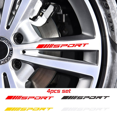 4Pcs DIY Reflective Wheel Auto Sport Racing Sticker Set