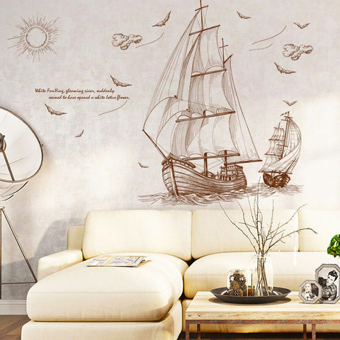 Voyage Merchant Sail At Sea DYI Removable Wall Art Decal