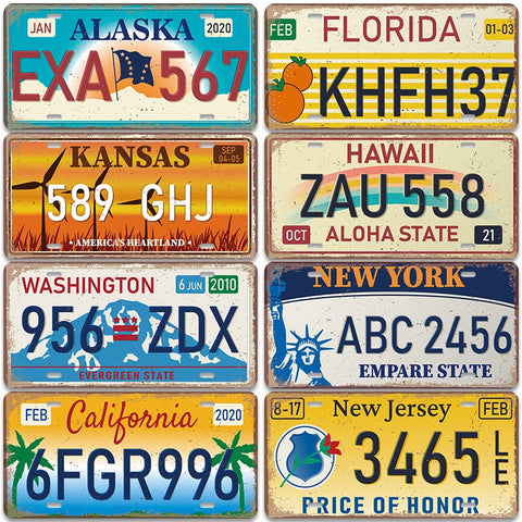 USA State Pride Vintage Licence Plate