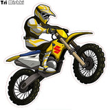 Motociclista a bordo Motocross Rally Rider Dirt Bike pegatina calcomanía 15*14,5 cm
