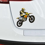 Motociclista a bordo Motocross Rally Rider Dirt Bike pegatina calcomanía 15*14,5 cm