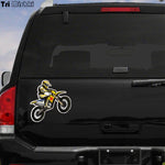 Motociclista a bordo Motocross Rally Rider Dirt Bike pegatina calcomanía 15*14,5 cm