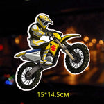 Motociclista a bordo Motocross Rally Rider Dirt Bike pegatina calcomanía 15*14,5 cm